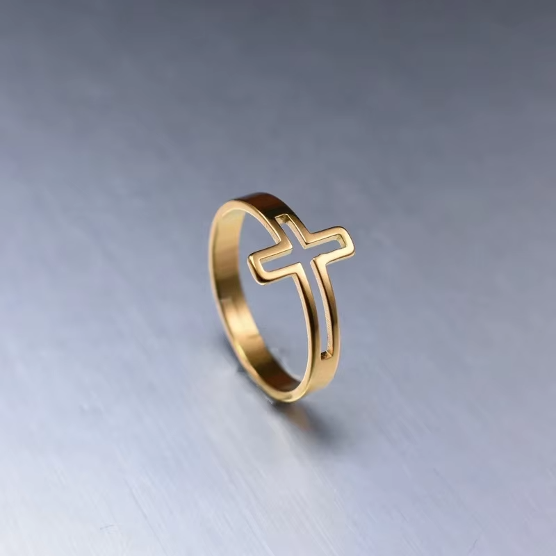 Hollow Cross Adjustable Rings – Christian Religious Stainless Steel Jewelry for Men and Women