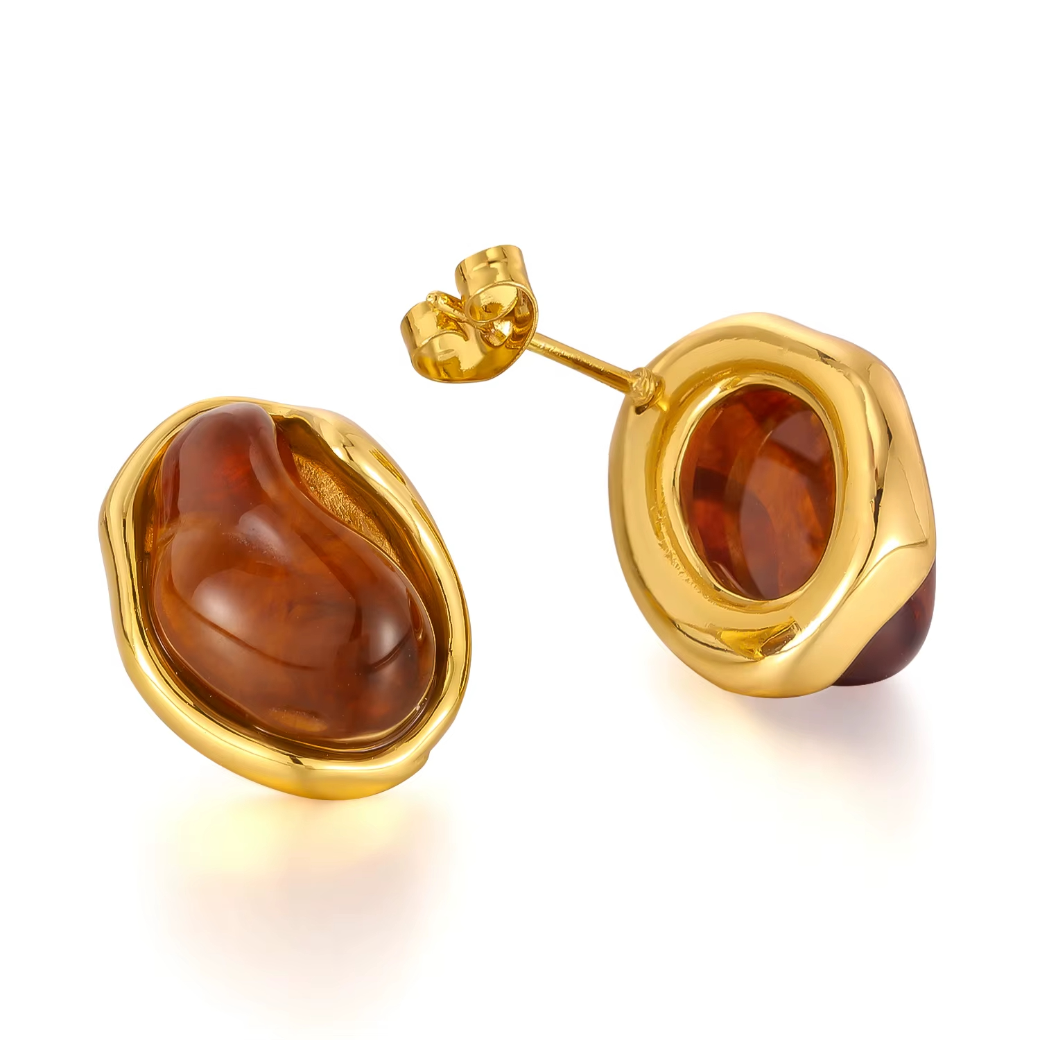 Hot Selling Earring Jewelry Stainless Steel Resin Women Earrings Gold Plated Best Price Stud Earring