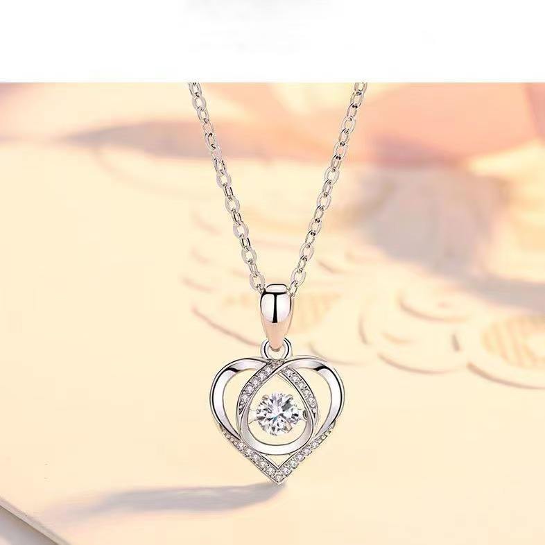 Hot Selling Products 2026 Heart Shaped Blue Zircon Pendant Necklace for Women – Elegant Fashion Jewelry Gift