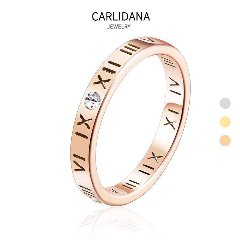 Innovative Rotating Calendar Ring – Stainless Steel Spinner Ring withCZ Diamond for Men and Women