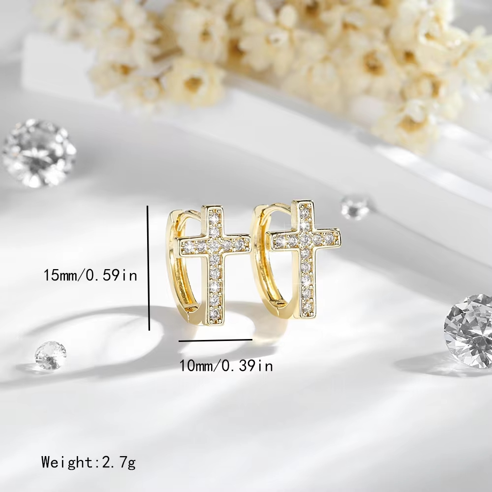 Jewelry High-Grade European American Fashion Exquisite Zircon Silver Gold Plated Hoop Earrings Female
