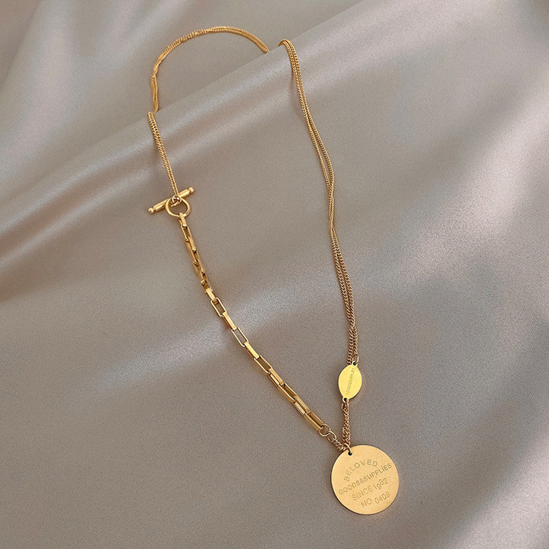 Engraved Double Layer Gold Titanium Steel Necklace – &quotBELOVED