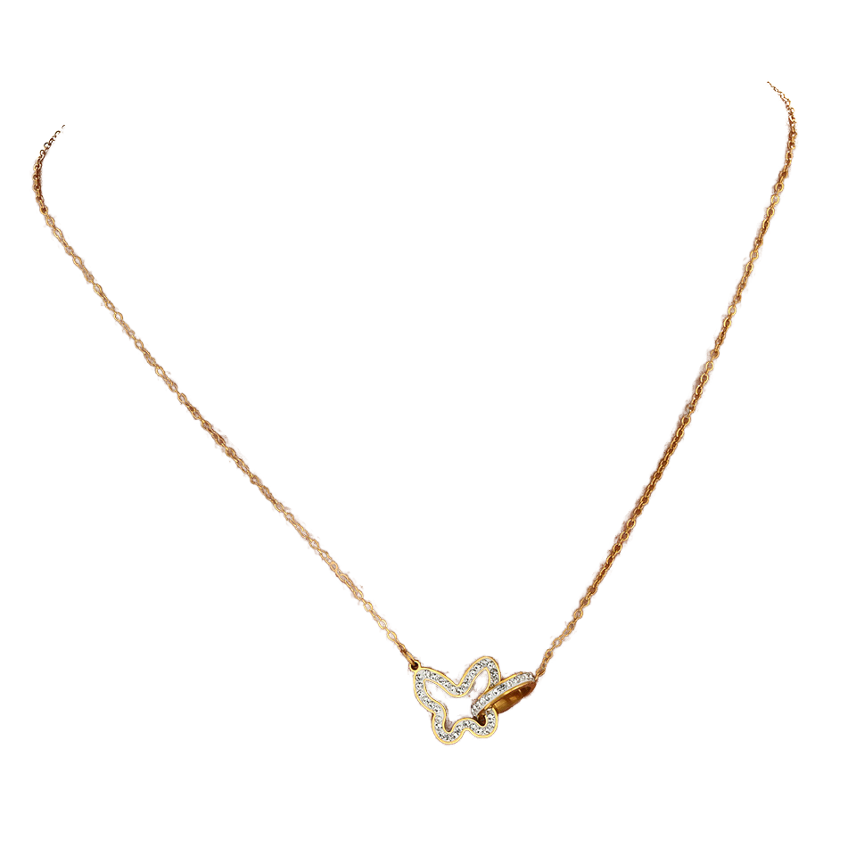 Light Luxury High-End Butterfly Zircon Necklace Trendy Summer 2025 New Popular Clavicle Chain Niche Design Non-Fading Jewelry