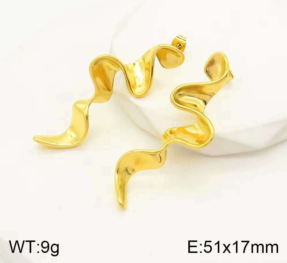 Long Dangling Earring Steel Earings Multiple Design Stud Earrings for Women Gold and Silver Jewelry