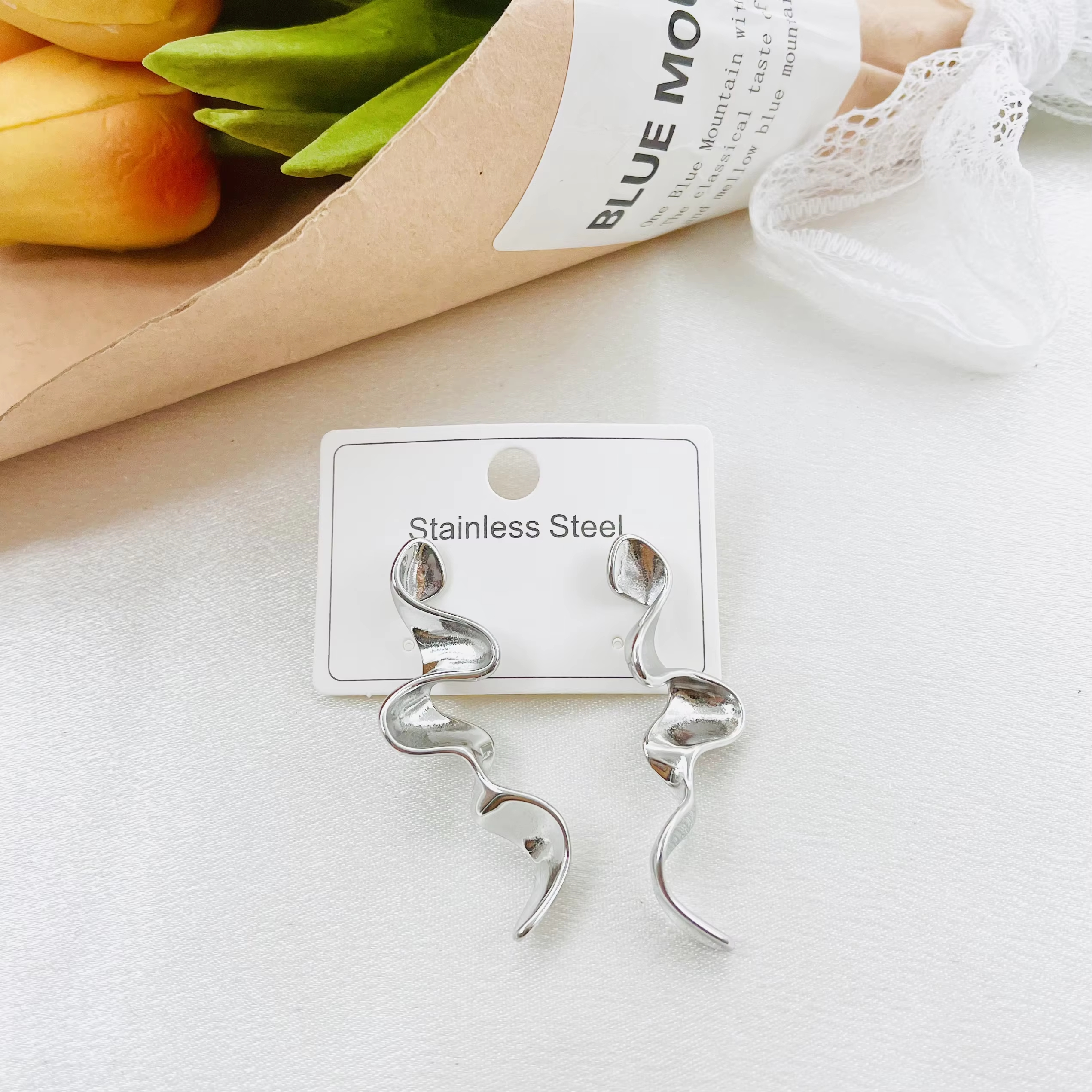 Long Dangling Earring Steel Earings Multiple Design Stud Earrings for Women Gold and Silver Jewelry