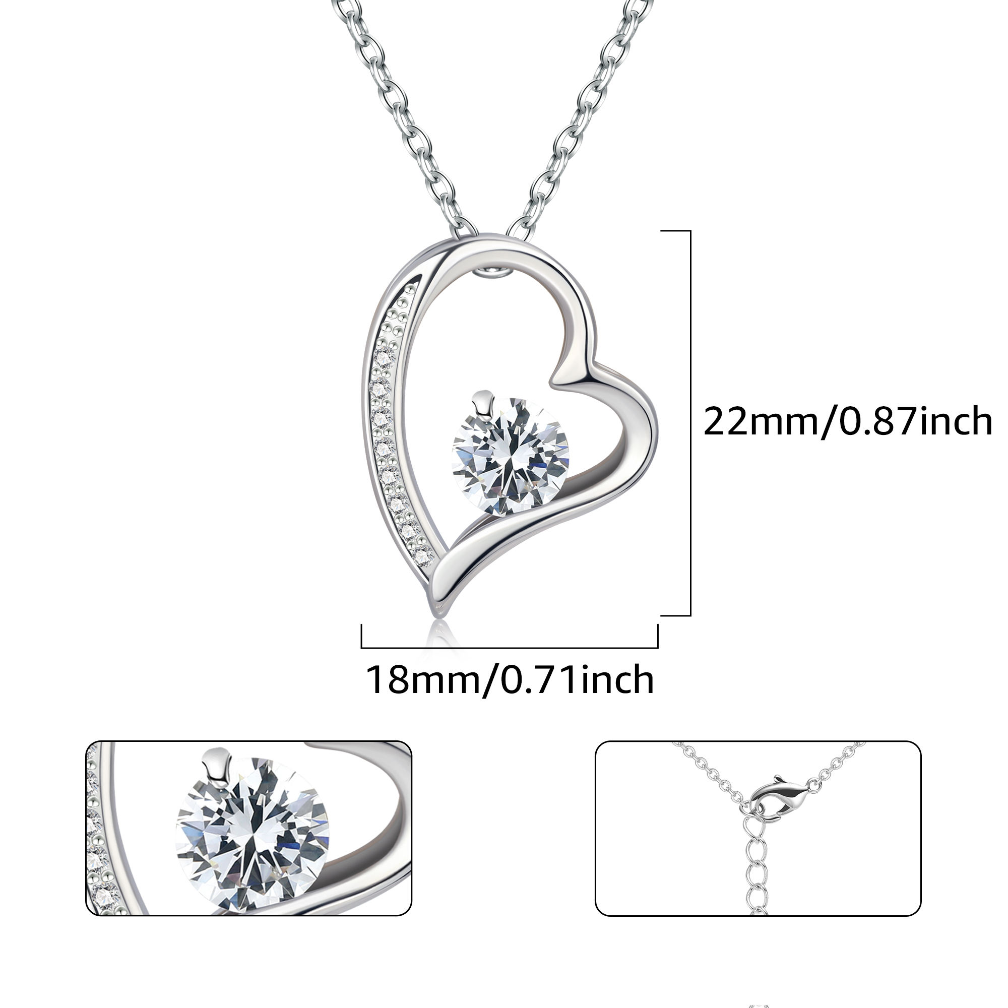 Love Heart Knot Clover Pendant Stainless Steel Necklace for Women Wholesale Valentine's Day Mother 's Day Jewelry Gift