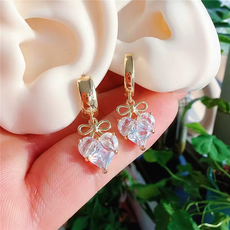 Love Pendant Earrings Fashion Shell Heart Charms Earrings Wholesale Plating Heart Charm Jewelry