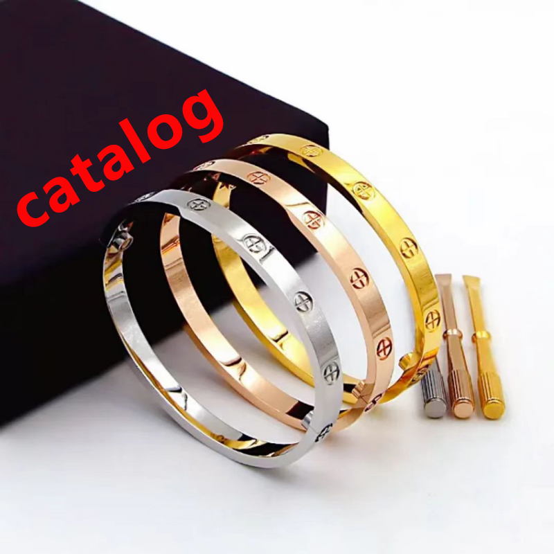 Luxury Gold Love Bangles Screw Bracelet Stainless Steel Diamond Bangles for Men Women Jewelry Designer Bracelet Brand logo