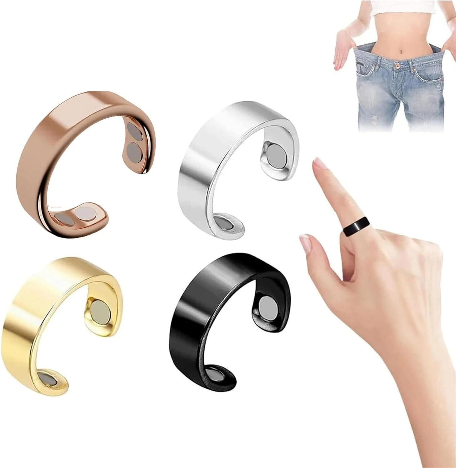Magnetic Slimming Hematite Ring – Adjustable Health Care Jewelry
