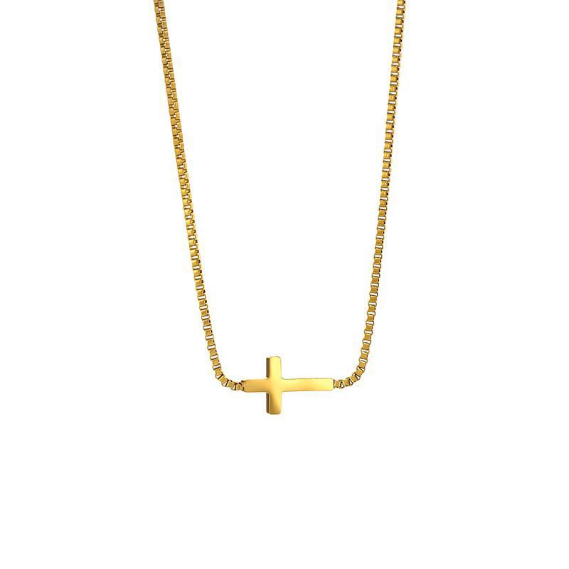 Minimalist Cross Necklace Premium Feel stainless steel Dainty Gold Pendant Chain for Women cross jewelry