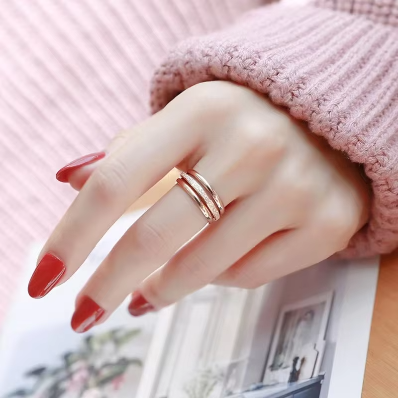 Minimalist Rose Gold Stainless Steel Ring for Women – Fashion Jewelry Wholesale Design