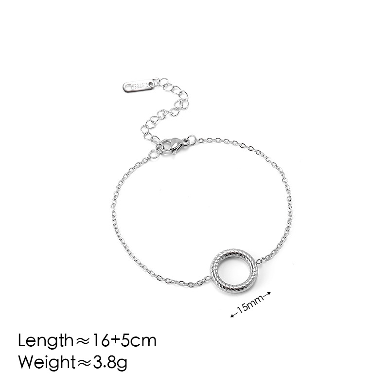 Minimalist Stainless Steel Jewelry Set Necklace Earrings Bracelet Circular Design  Durable Tarnish Resistant