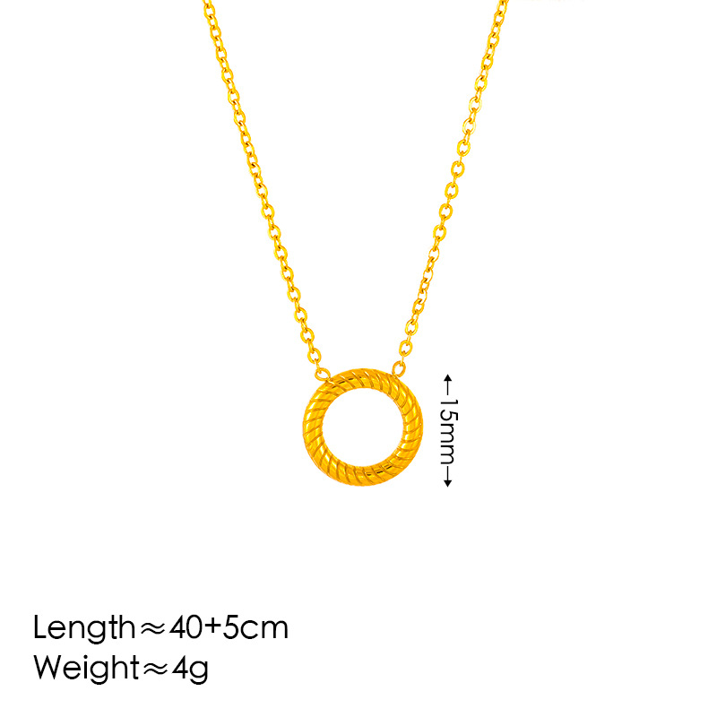 Minimalist Stainless Steel Jewelry Set Necklace Earrings Bracelet Circular Design  Durable Tarnish Resistant