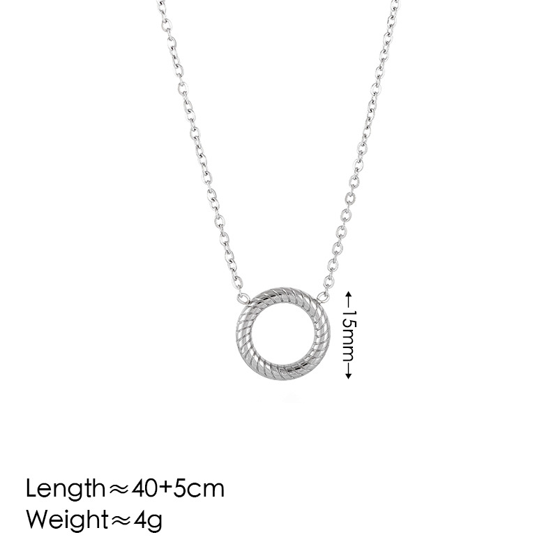 Minimalist Stainless Steel Jewelry Set Necklace Earrings Bracelet Circular Design  Durable Tarnish Resistant