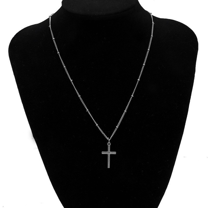 Minimalist Versatile Cross Titanium Steel Necklace, Stainless Steel Pendant Chain Jewelry for Women Daily Wear