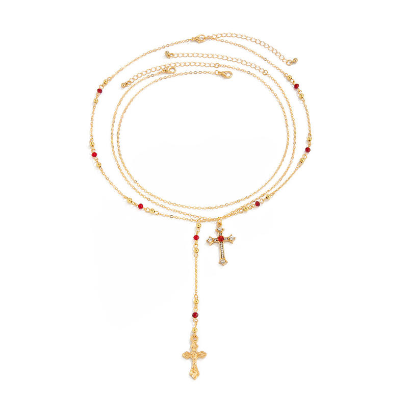 Multi Style Personalized Fashion stainless steel ,cross necklace Gold Layered Collarbone Pendant Jewelry