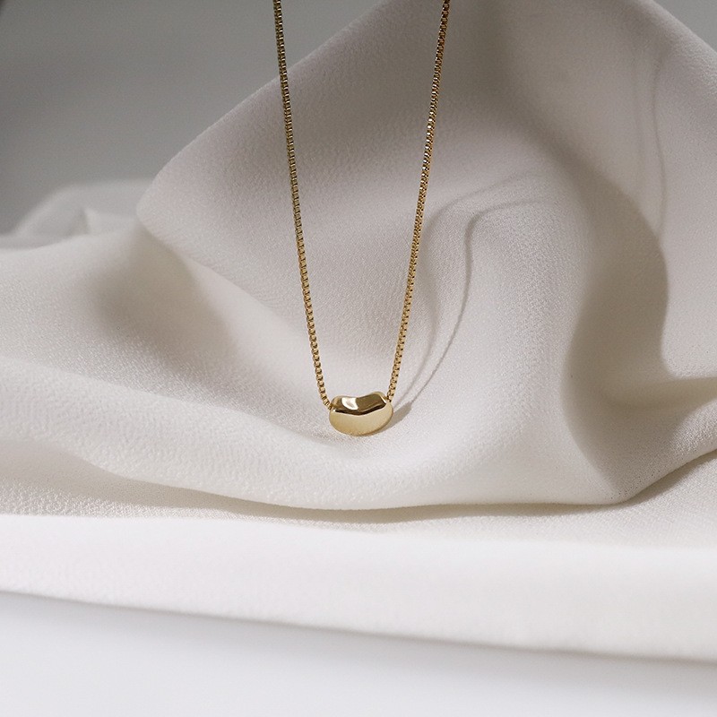 Minimalist Gold Ingot Pendant Necklace – Titanium Steel