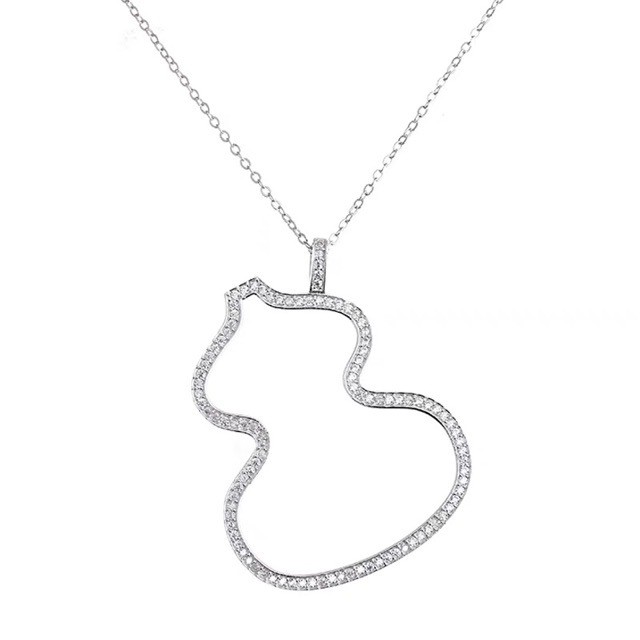 Cat Outline Pendant Necklace – Silver Crystal Titanium Steel Jewelry for Women & Cat Lovers