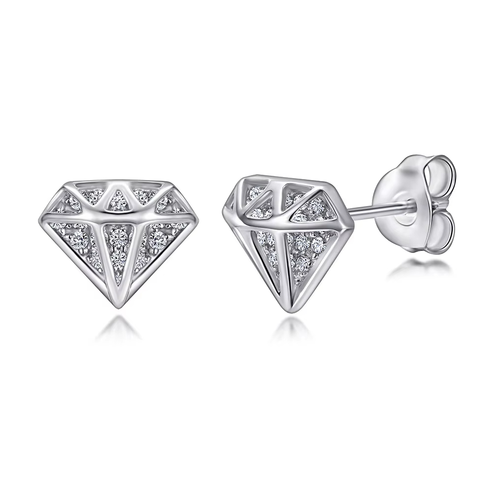 New Arrival Earrings Micro Set Zirconia 925 Sterling Silver with 18K Gold Plated for Women Fine Stud Earrings