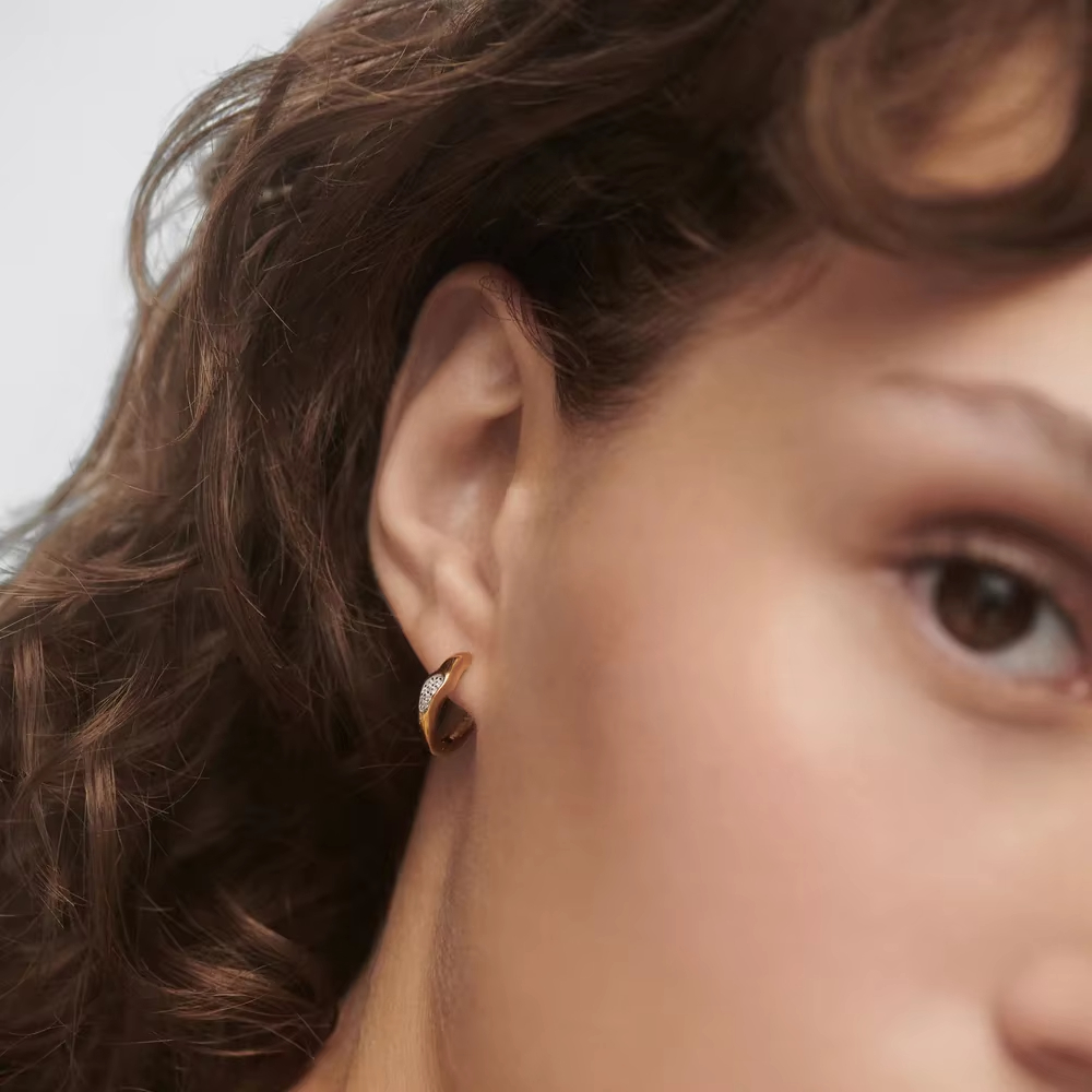 New Arrival Jewellery for women Custom Pave Zirconia Geometric Huggie Hoop Earring