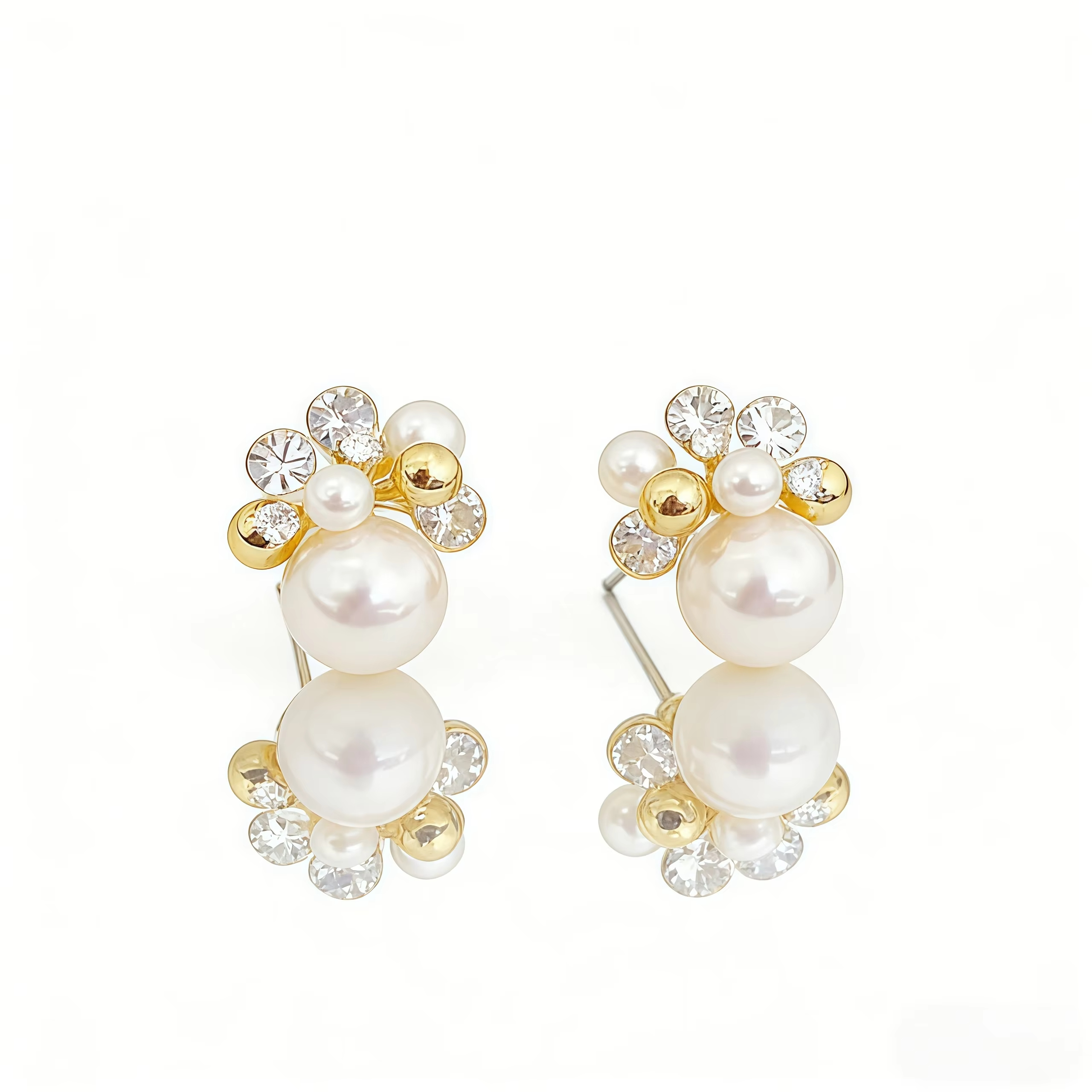 New Design Summer Trendy Women's Fashion Earrings Retro Gold Plated Pearl Earrings Suitable for Women's Holiday Gifts