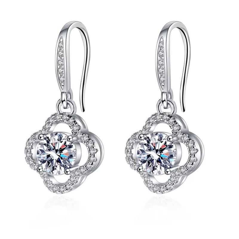 New European and American style earrings with a unique and sophisticated design, featuring zircon