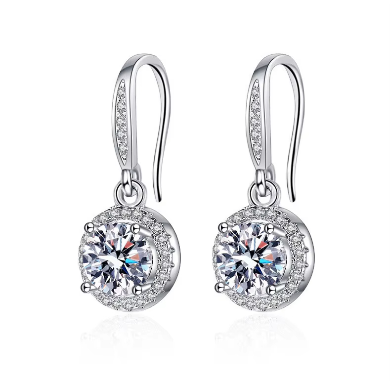 New European and American style earrings with a unique and sophisticated design, featuring zircon