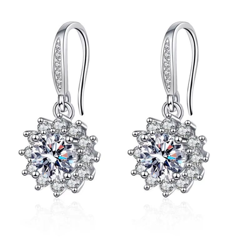New European and American style earrings with a unique and sophisticated design, featuring zircon