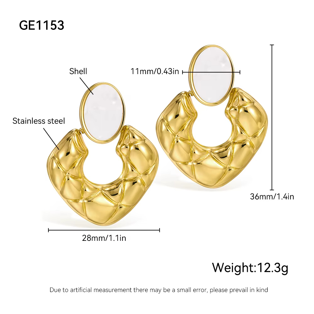 New Fashion Jewelry Exaggerated Earrings Women Wholesale Gold Plated Stainless Steel Hypoallergenic C Shaped Earrings