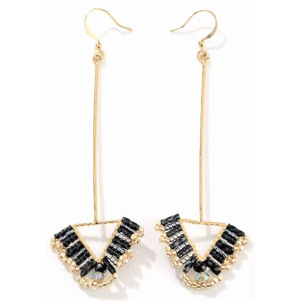 New Fashionable 18K Gold-plated Pendant Earrings Handmade Miyuki Factory Wholesale Customization