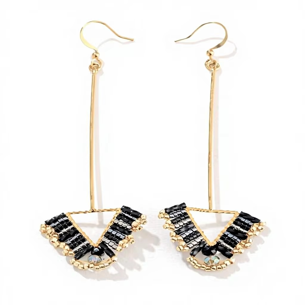 New Fashionable 18K Gold-plated Pendant Earrings Handmade Miyuki Factory Wholesale Customization