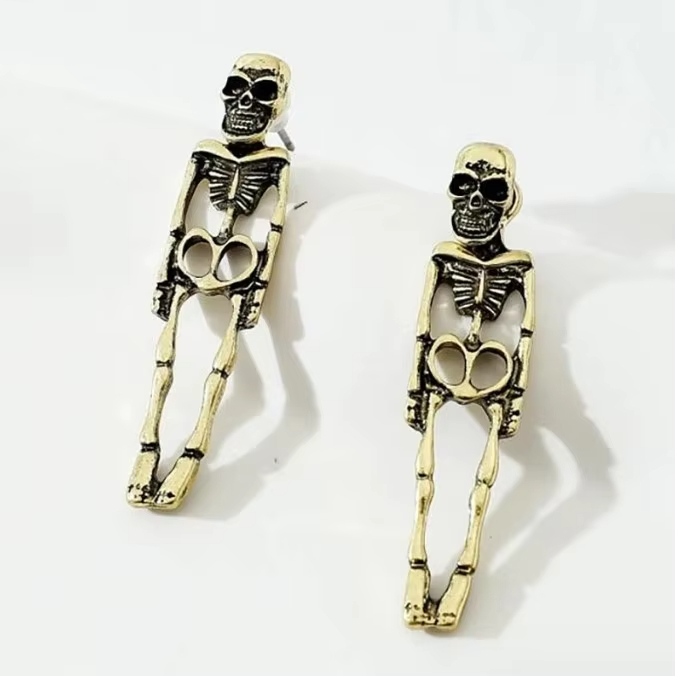 New Halloween Skull Skeleton Removable Stud Earrings Ghost Couple Human Body Earring