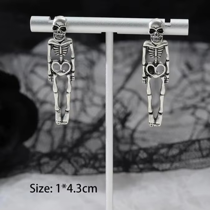 New Halloween Skull Skeleton Removable Stud Earrings Ghost Couple Human Body Earring