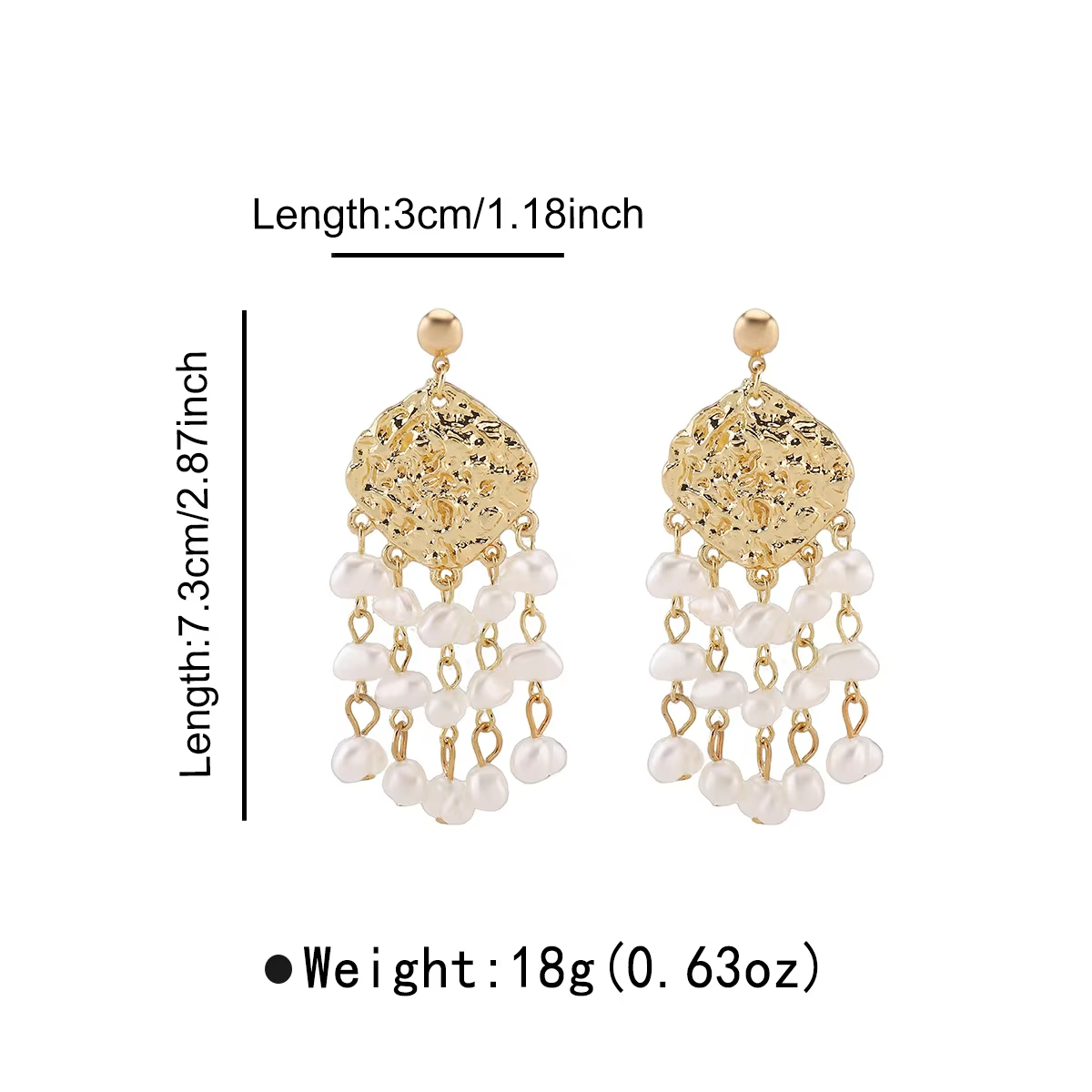 New Ins Style Earrings Retro Alloy Pearl Shell Multi-layer Tassel Earrings Women's Earrings