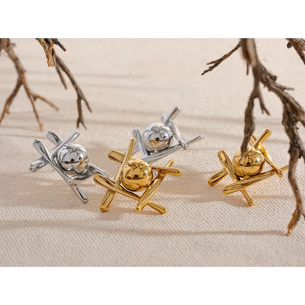 New Stainless Steel Geometric Stud Earrings Waterproof Charm Metal Titanium Stylish Jewelry