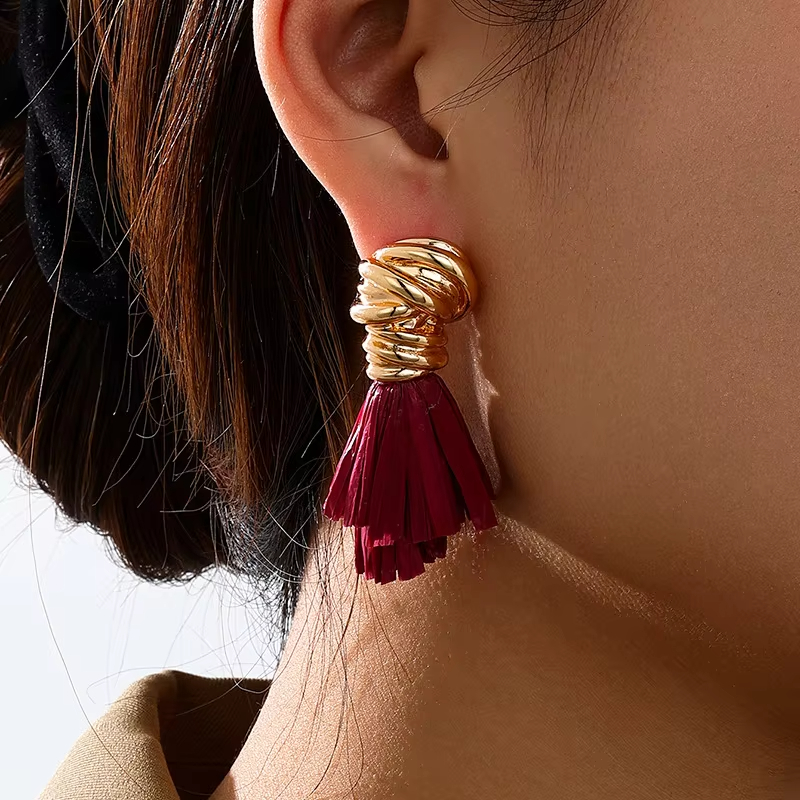 Party Style Earrings Middle East New Retro Trend Colorful Tassel Irregular Ladies Earrings
