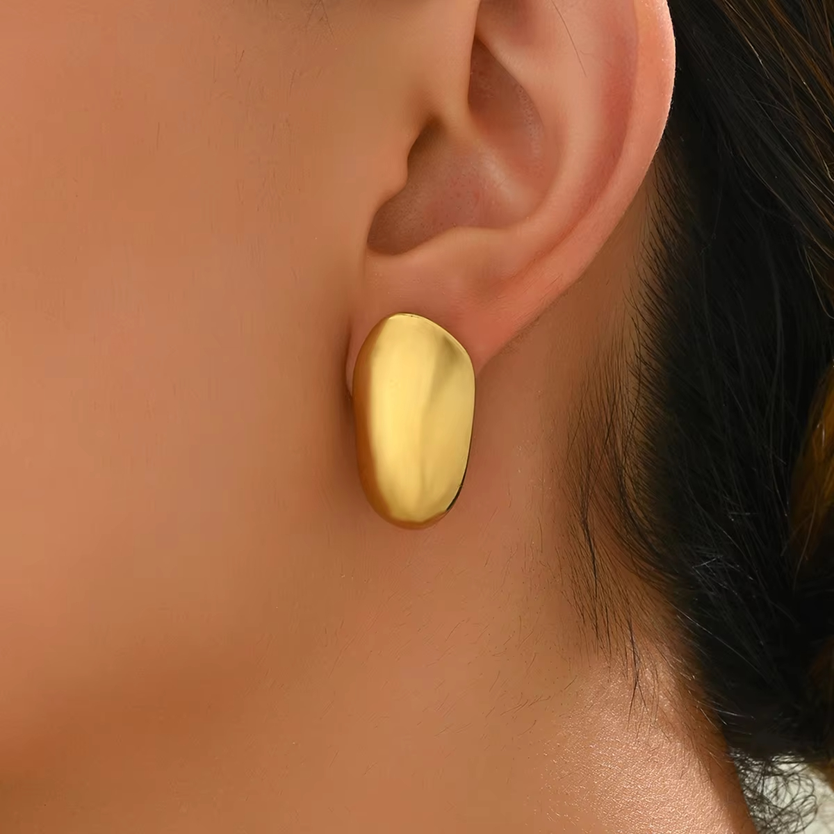 Plant Shaped Hoop Earrings for Women Stainless Steel Trendy Floral Jewelry