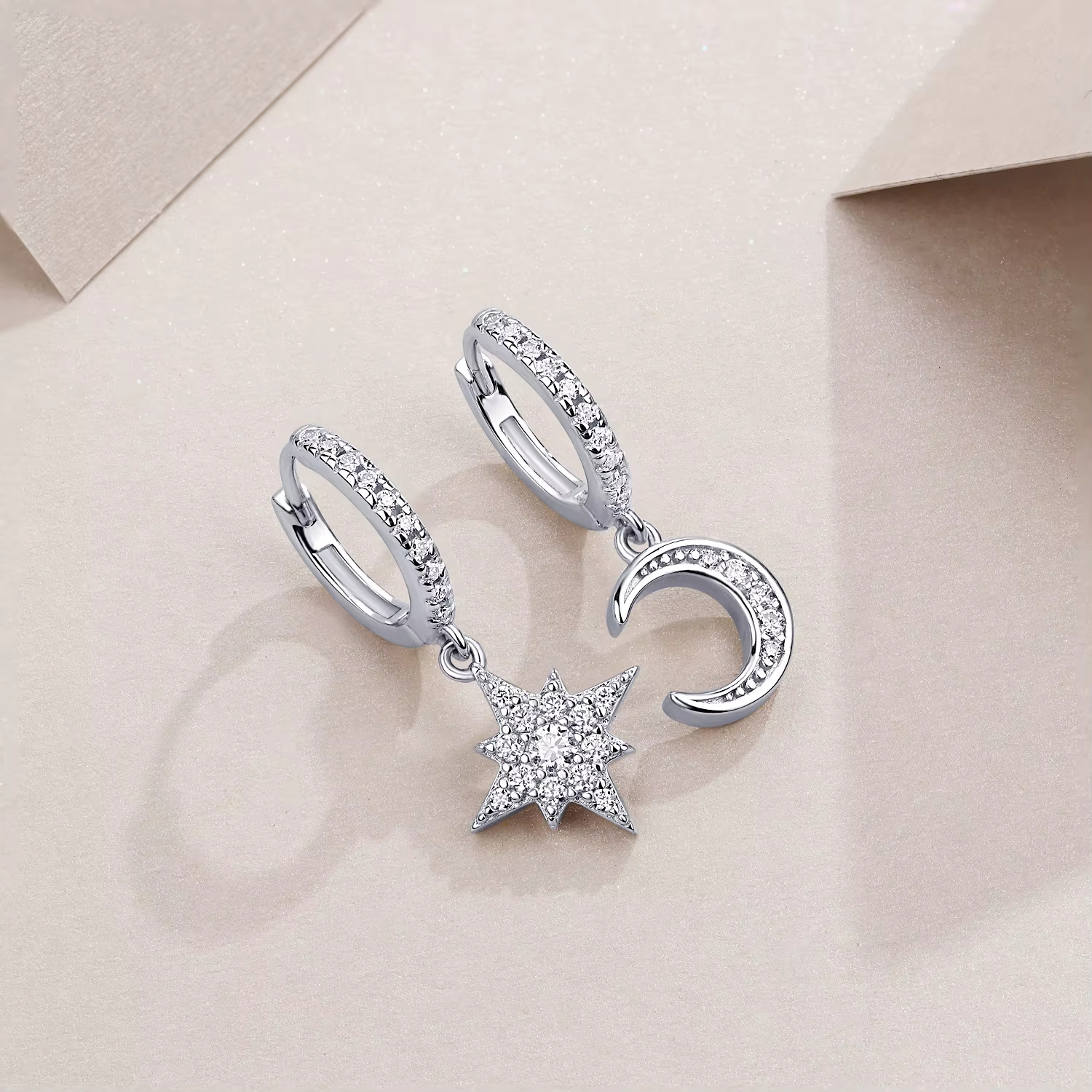 Romantic 0.52ctw S925 Sterling Silver Moissanite Drop Earrings Hypoallergenic-Perfect Wedding Jewelry for Couples