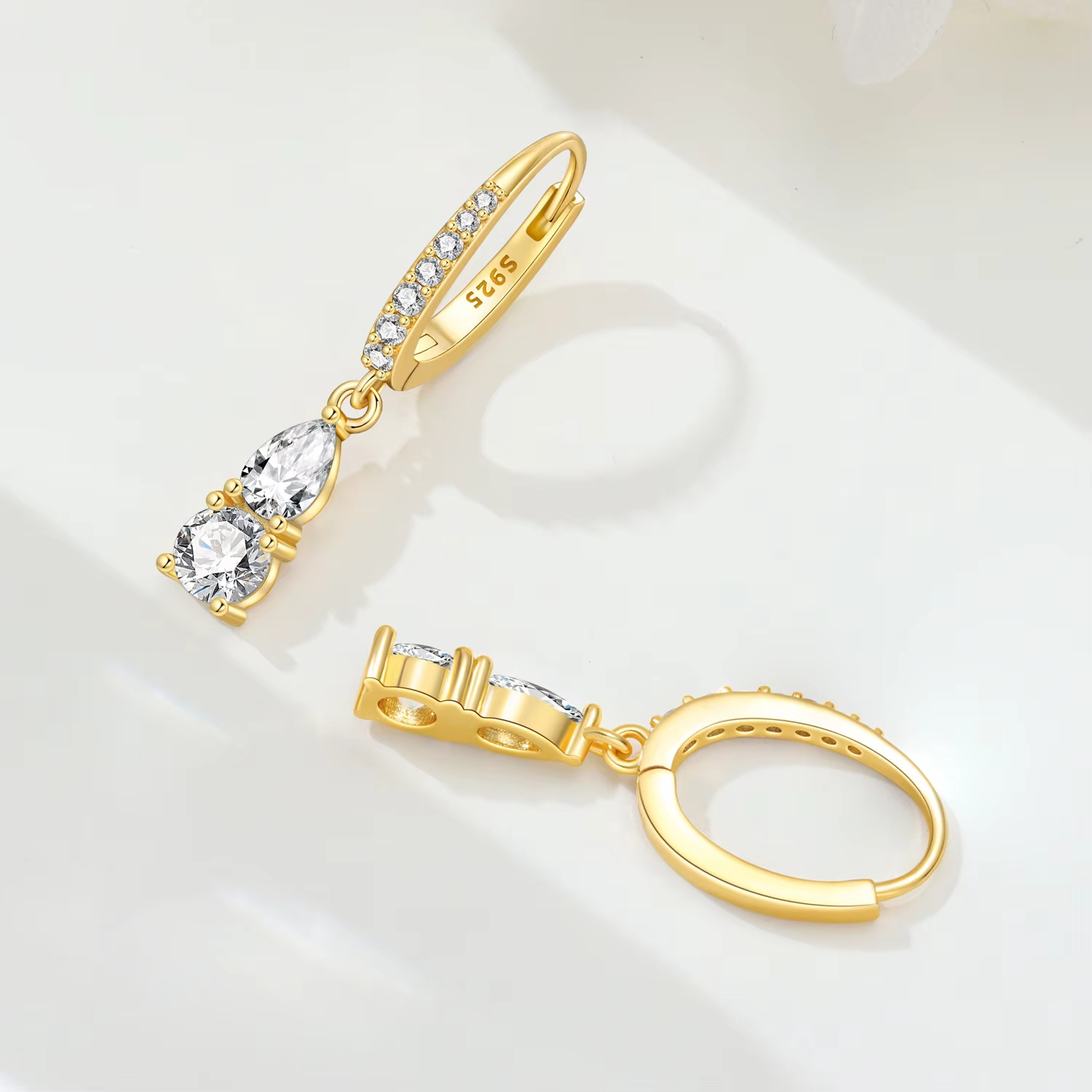 S925 Sterling Silver Classic Cartoon Heart Simplicity Series Zircon Charm Earrings Women's Engagement Anniversary Wedding Gift