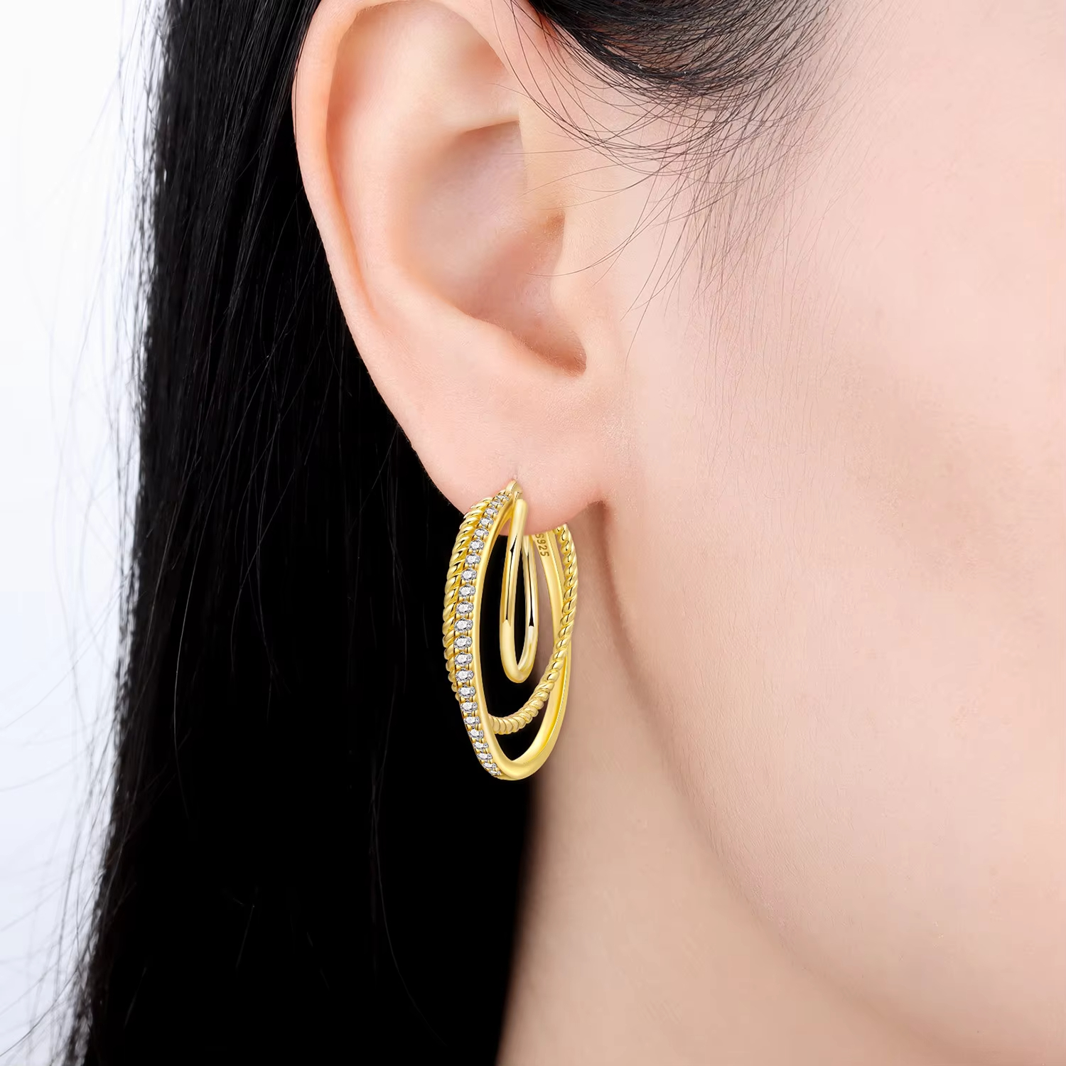 S925 Sterling Silver Classic Cartoon Heart Simplicity Series Zircon Charm Earrings Women's Engagement Anniversary Wedding Gift