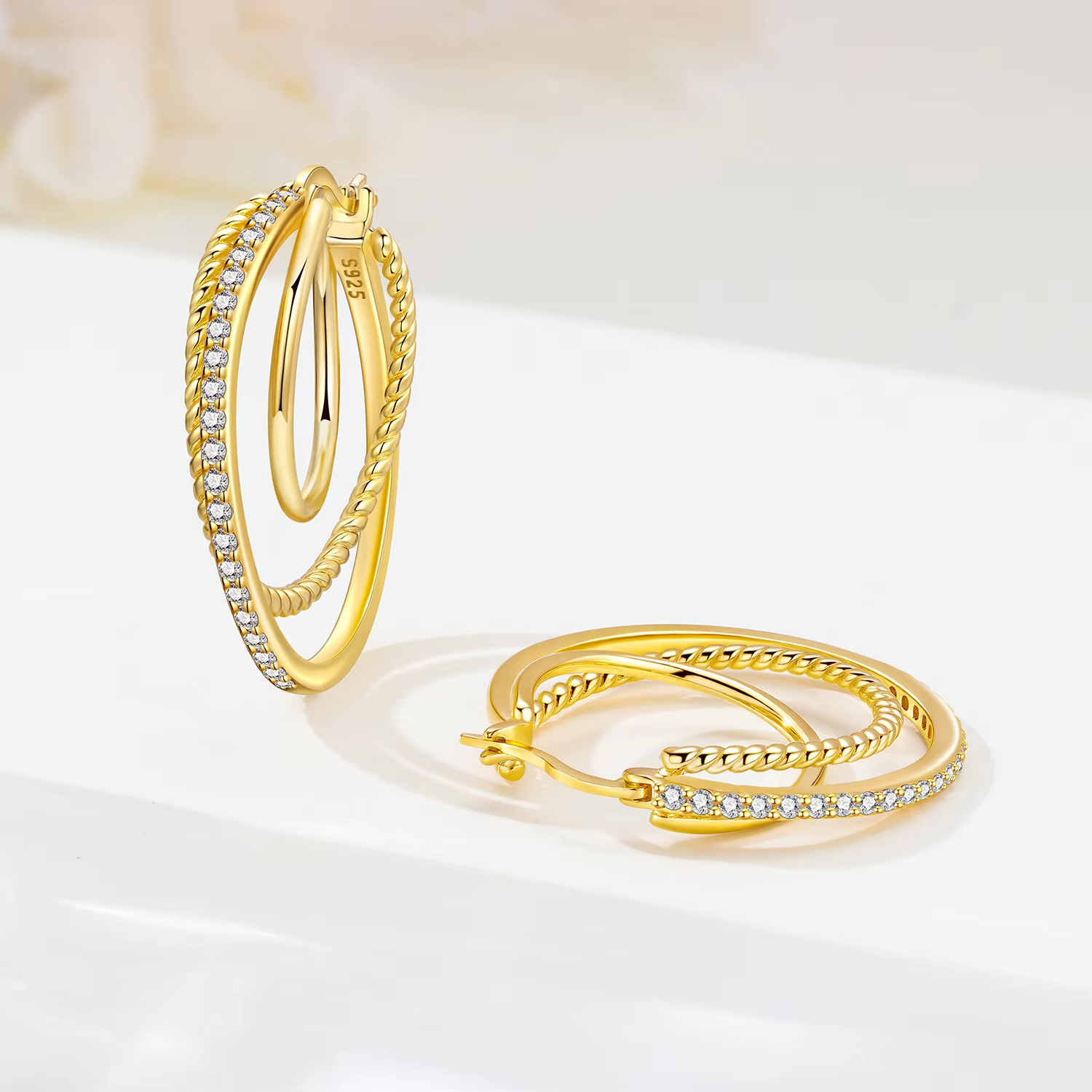 S925 Sterling Silver Classic Cartoon Heart Simplicity Series Zircon Charm Earrings Women's Engagement Anniversary Wedding Gift