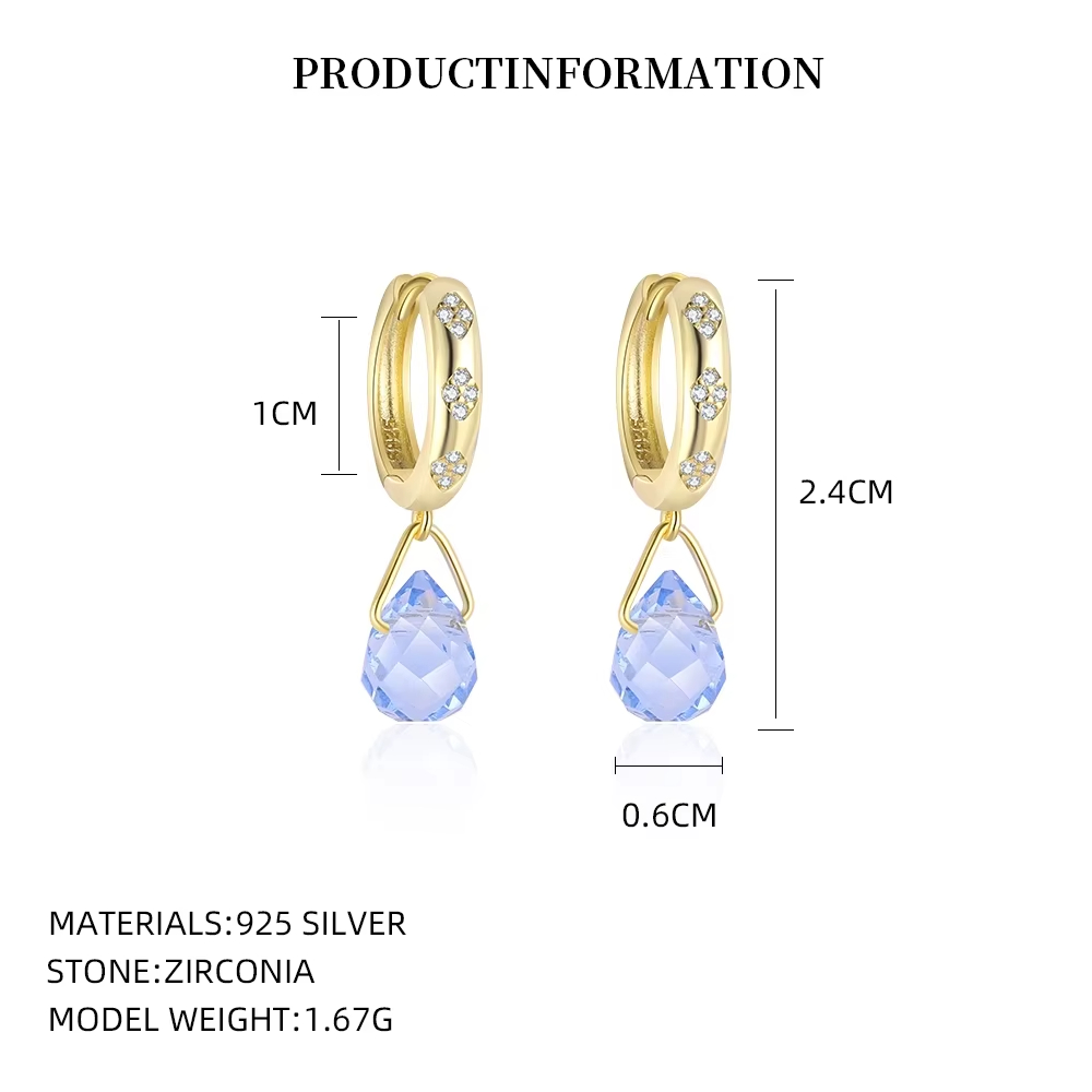 S925 Sterling Silver Drip Earrings with 18K Gold Plating and Luxury Zirconia Goddess Tears Hoop Earrings for Women