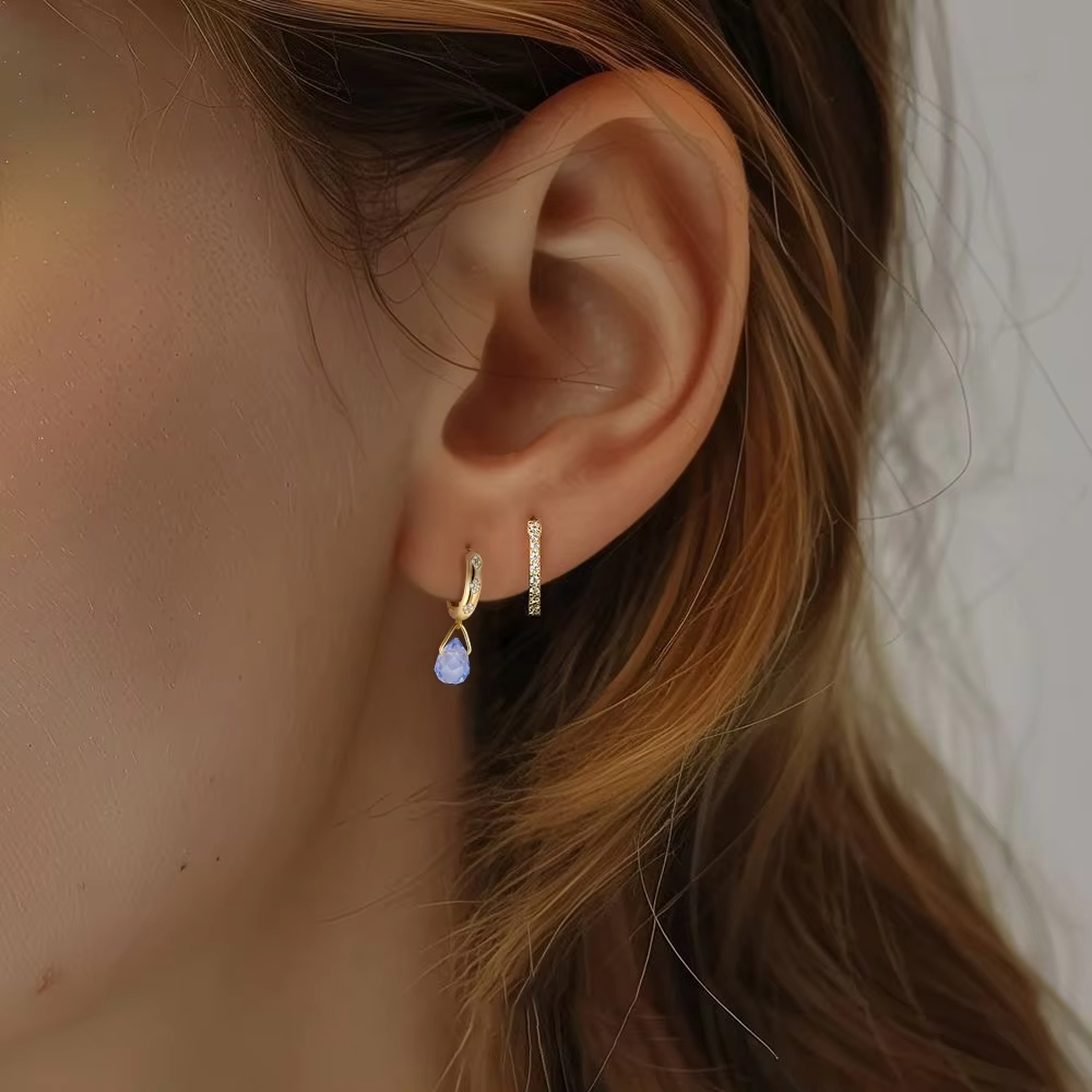 S925 Sterling Silver Drip Earrings with 18K Gold Plating and Luxury Zirconia Goddess Tears Hoop Earrings for Women