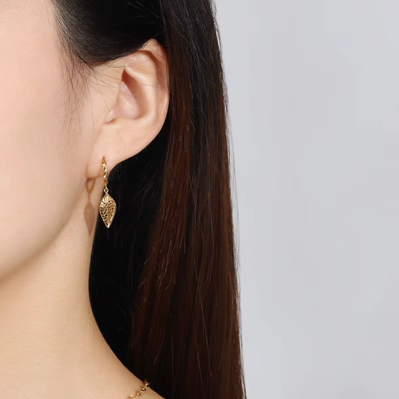 S925 Sterling Silver Sparkling Honeycomb Design Leaves Light Luxury Party Engagement Gift Women Elegant Pendant Earrings