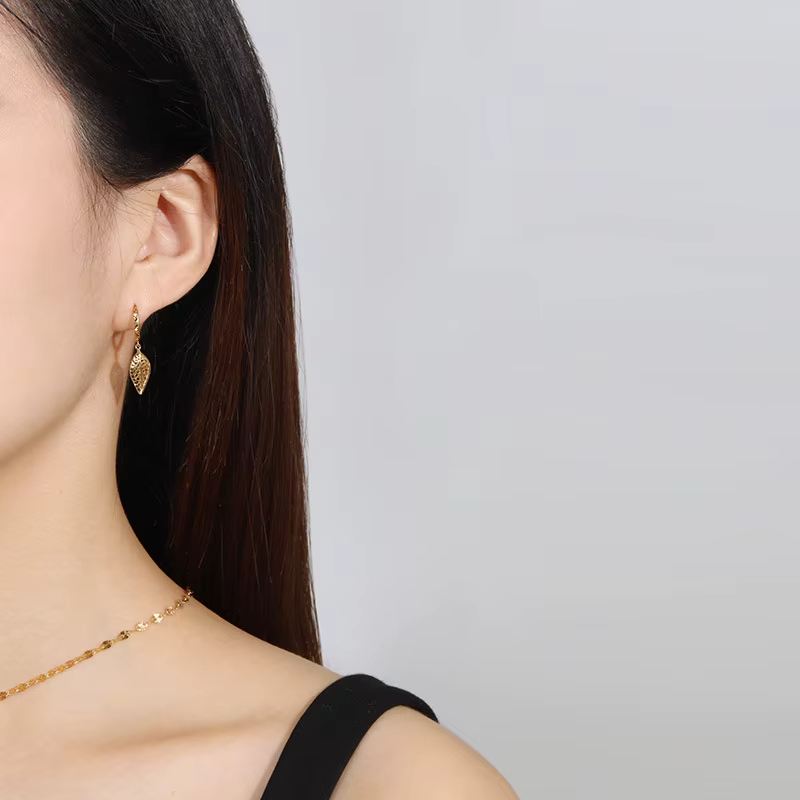 S925 Sterling Silver Sparkling Honeycomb Design Leaves Light Luxury Party Engagement Gift Women Elegant Pendant Earrings