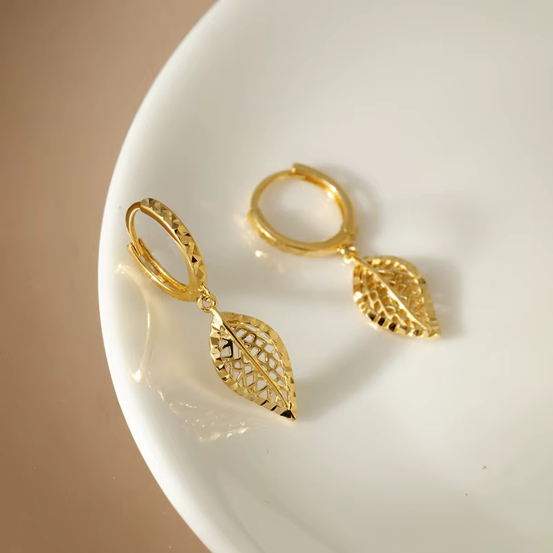 S925 Sterling Silver Sparkling Honeycomb Design Leaves Light Luxury Party Engagement Gift Women Elegant Pendant Earrings