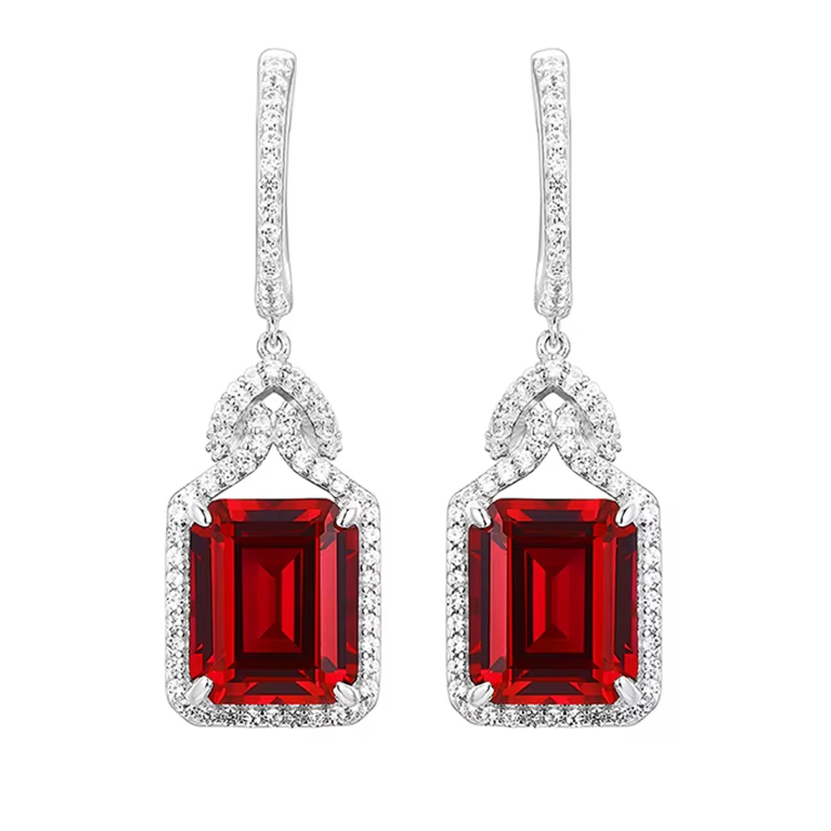 Sapphire Gemstones Pendant Earrings Handmade Earrings Jewelry Emerald Lab Created Diamond Drop Earrings Hot Sale Women