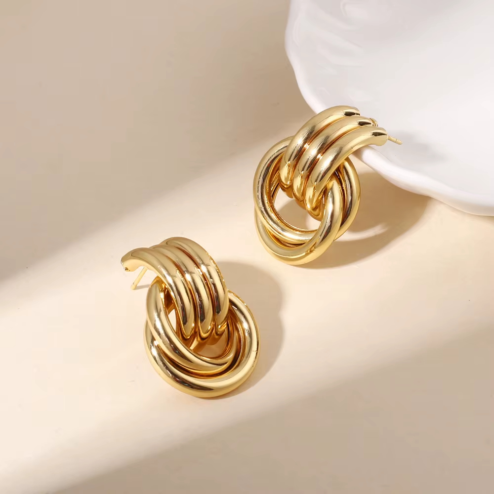 Shescity Trendy Elegant Simple Style Drop Earrings Gold Silver Color Matching Designer Jewelry Women Earrings for Gifts