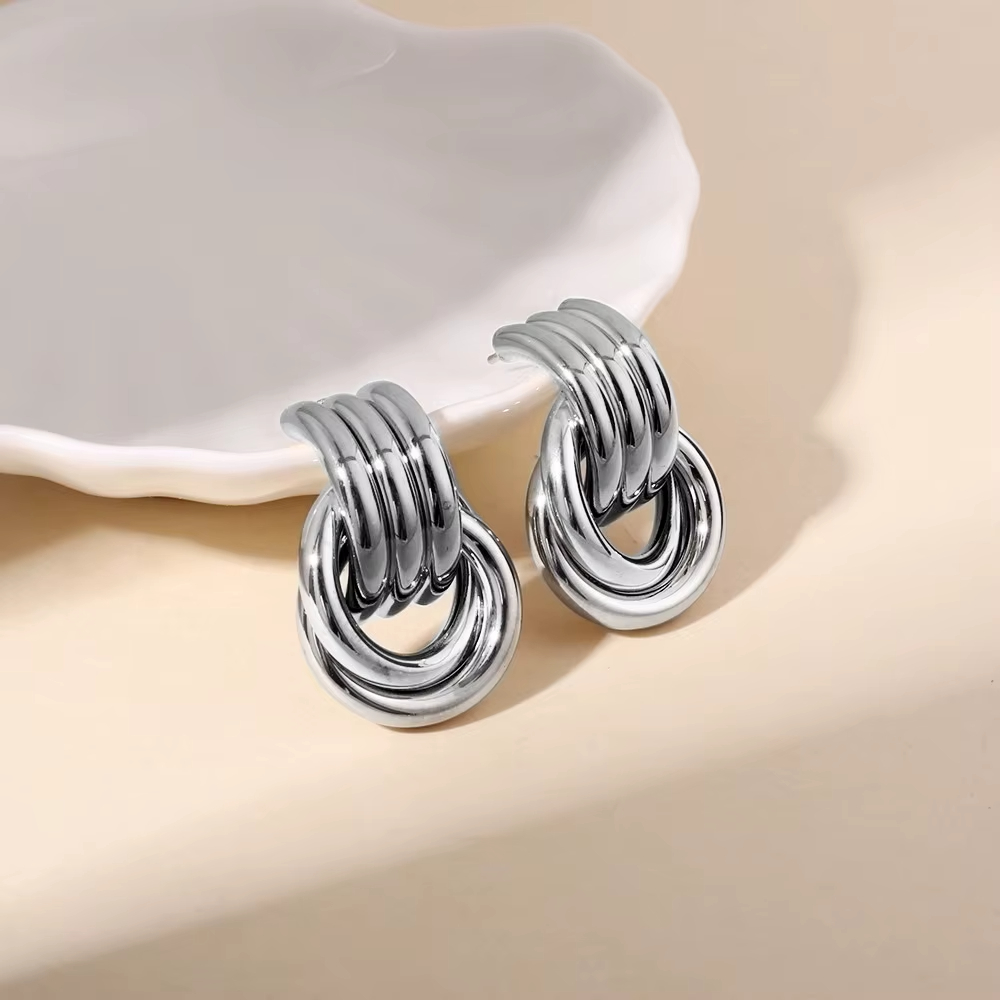 Shescity Trendy Elegant Simple Style Drop Earrings Gold Silver Color Matching Designer Jewelry Women Earrings for Gifts