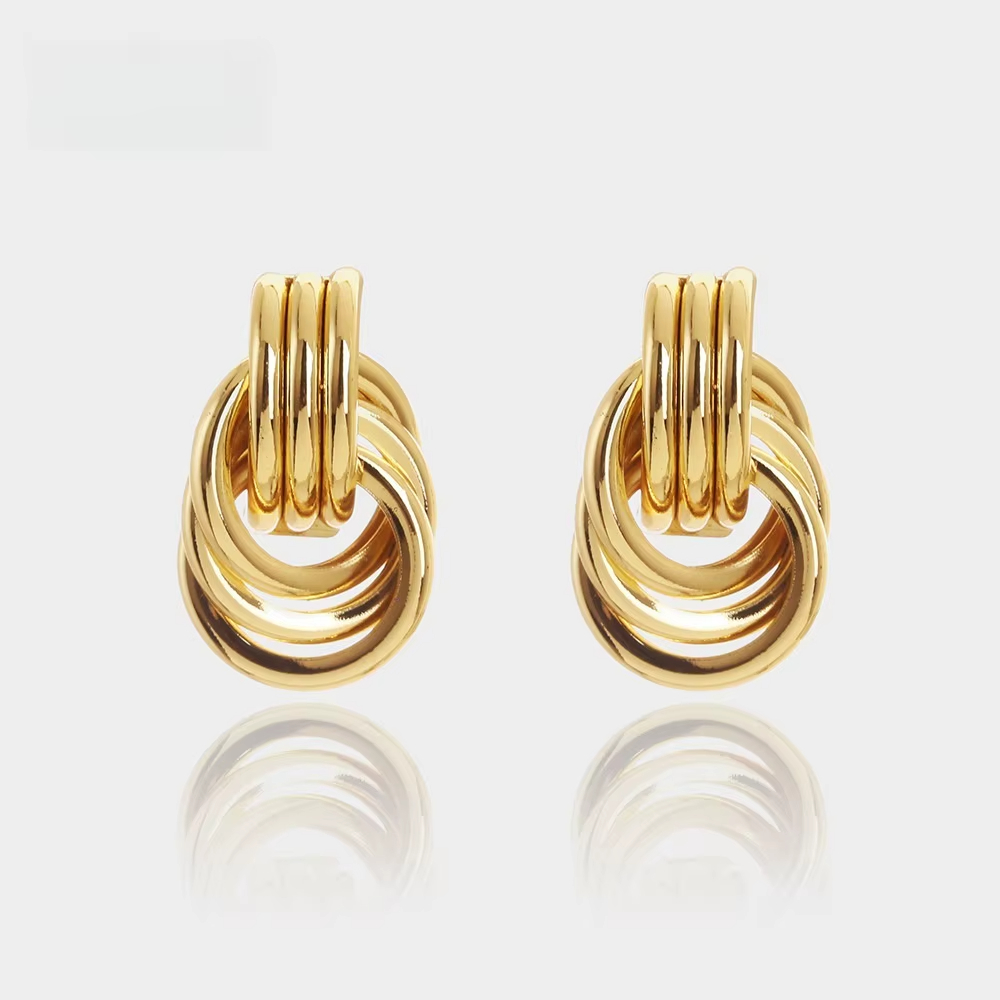 Shescity Trendy Elegant Simple Style Drop Earrings Gold Silver Color Matching Designer Jewelry Women Earrings for Gifts